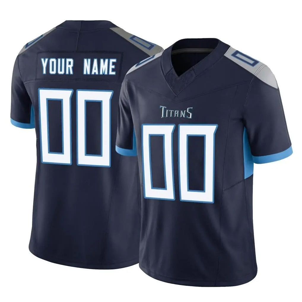 Custom T.Titans Navy Limited Vapor F.U.S.E. Home Game Any Name & Numbers CAdoa Stitched Jerseys