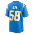 CAdoa LA.Chargers #58 Marlowe Wax Powder Blue Team Game Jersey