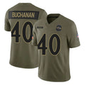 B.Ravens #40 Teddye Buchanan Player Olive Salute To Service Limited Home Game CAdoa Stitched Jerseys