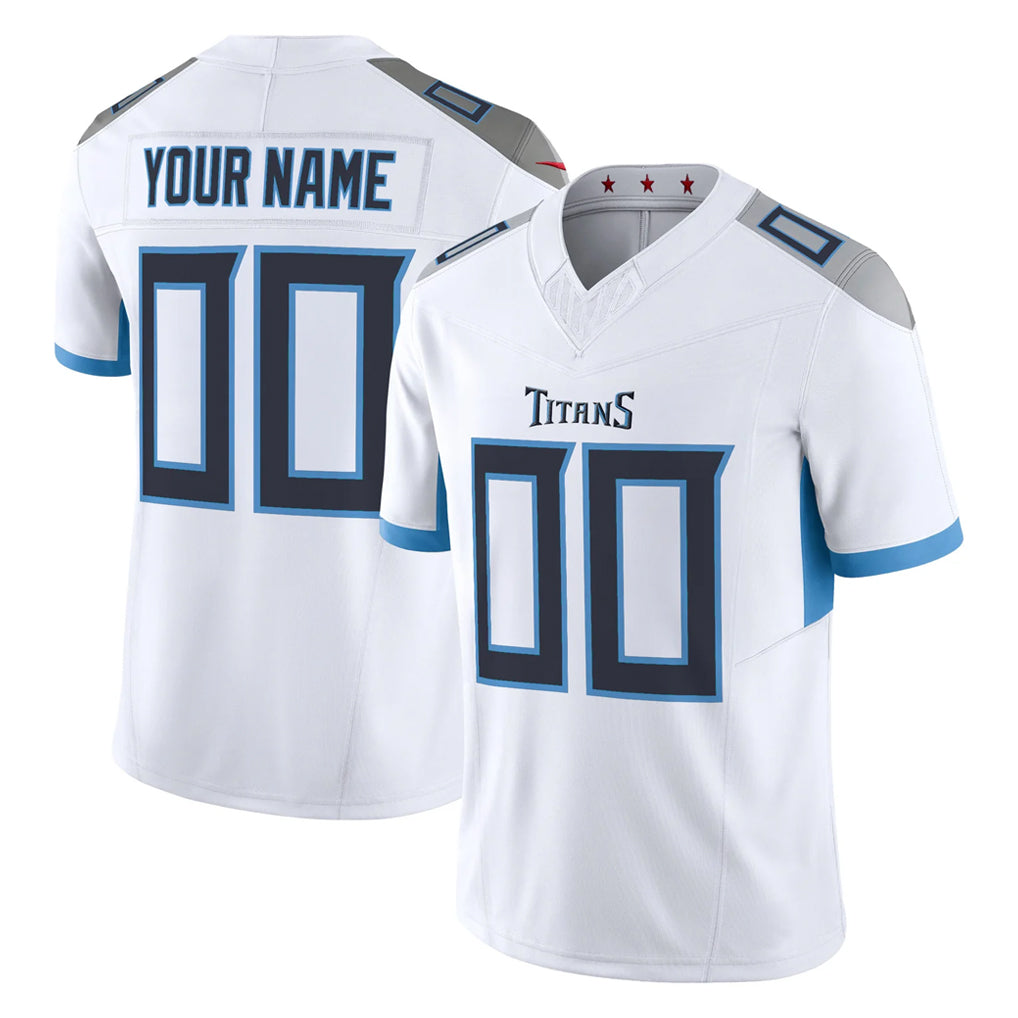 Custom T.Titans White Vapor F.U.S.E. Limited Home Game Any Name & Numbers CAdoa Stitched Jerseys