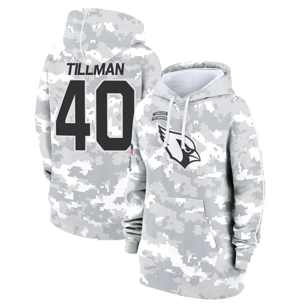 A.Cardinals #40 Pat Tillman Player Arctic Camo Salute to Service Limited Hoodie beagls Stitched Jerseys