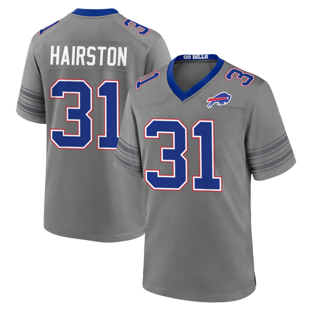 B.Bills #31 Maxwell Hairston Player Gray Nickel City Home Game CAdoa Stitched Jerseys
