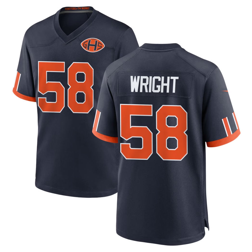 C.Bears #58 Darnell Wright Player Navy 2026 Rivalries Collection Home Game CAdoa Stitched Jerseys