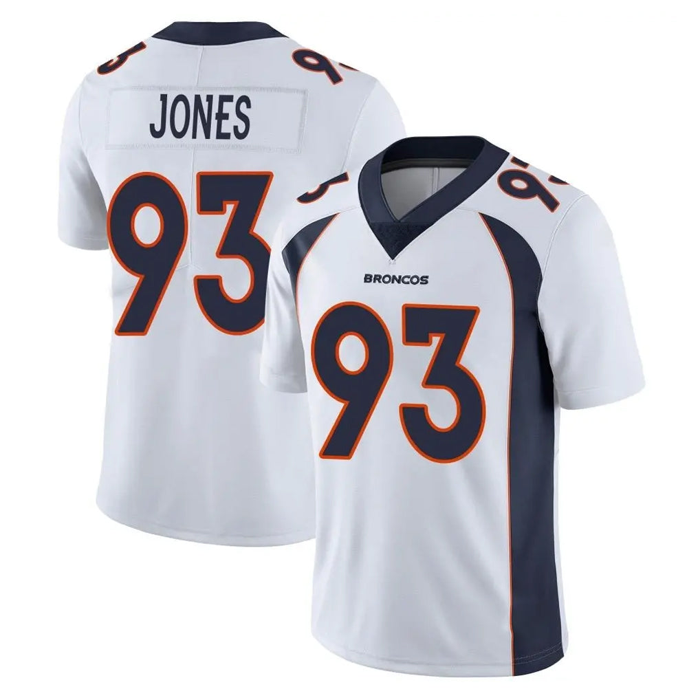 D.Broncos #93 D.J. Jones Player White Vapor Untouchable Limited Home Game CAdoa Stitched Jerseys