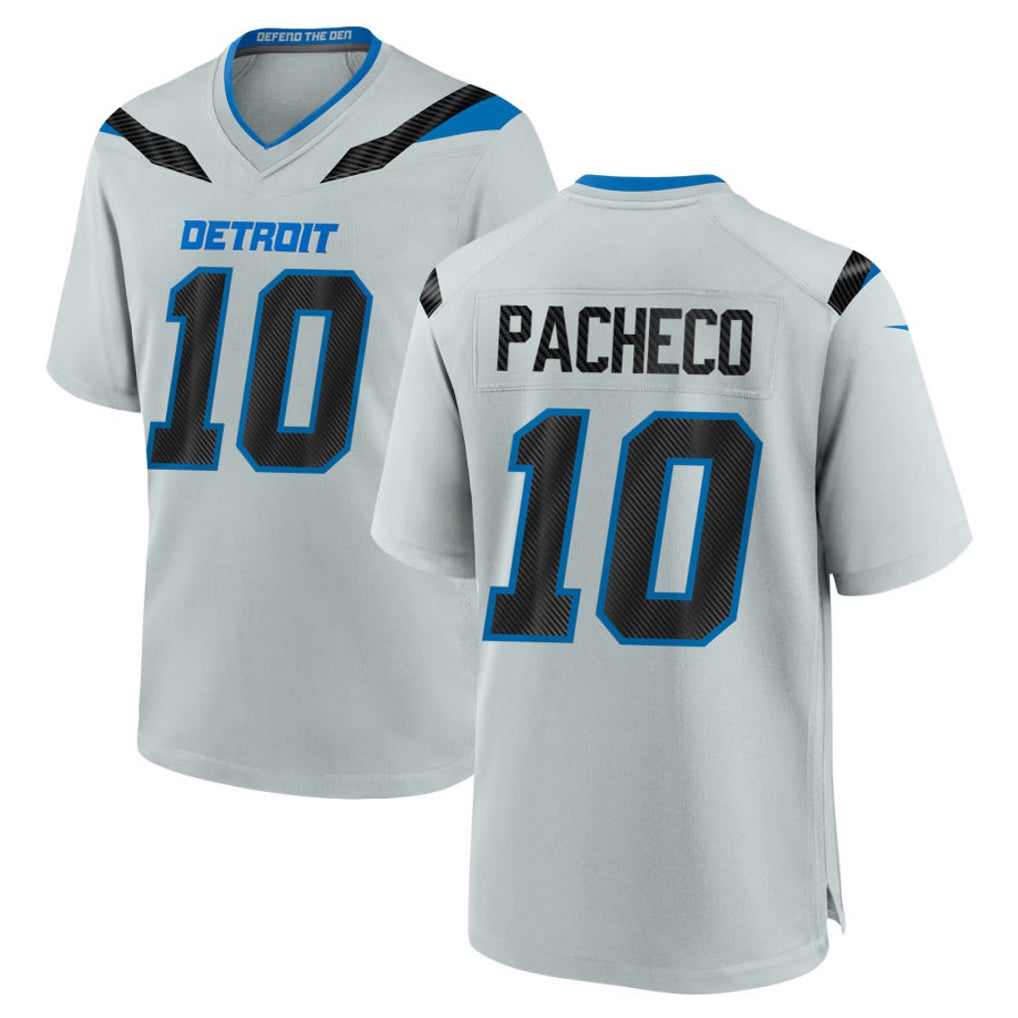 D.Lions #10 Isiah Pacheco Player Silver 2026 Rivalries Collection Home Game CAdoa Stitched Jerseys