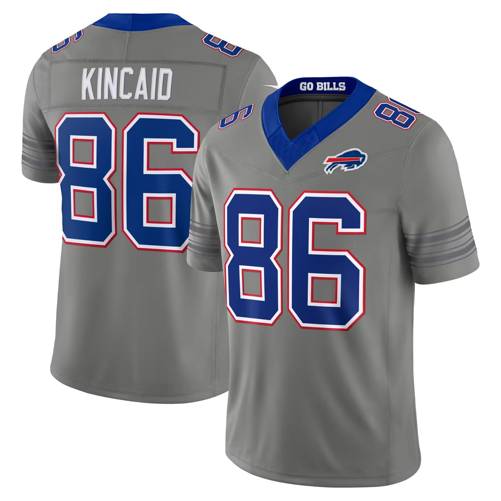 B.Bills #86 Dalton Kincaid Player Gray Limited Nickel City Home Game CAdoa Stitched Jerseys