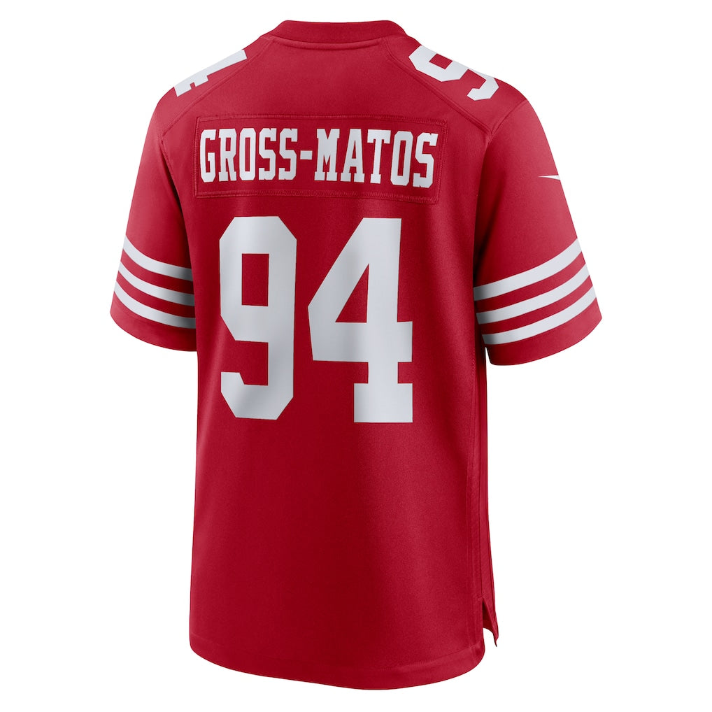 CAdoa SF.49ers #94 Yetur Gross-Matos Scarlet Team Game Jersey