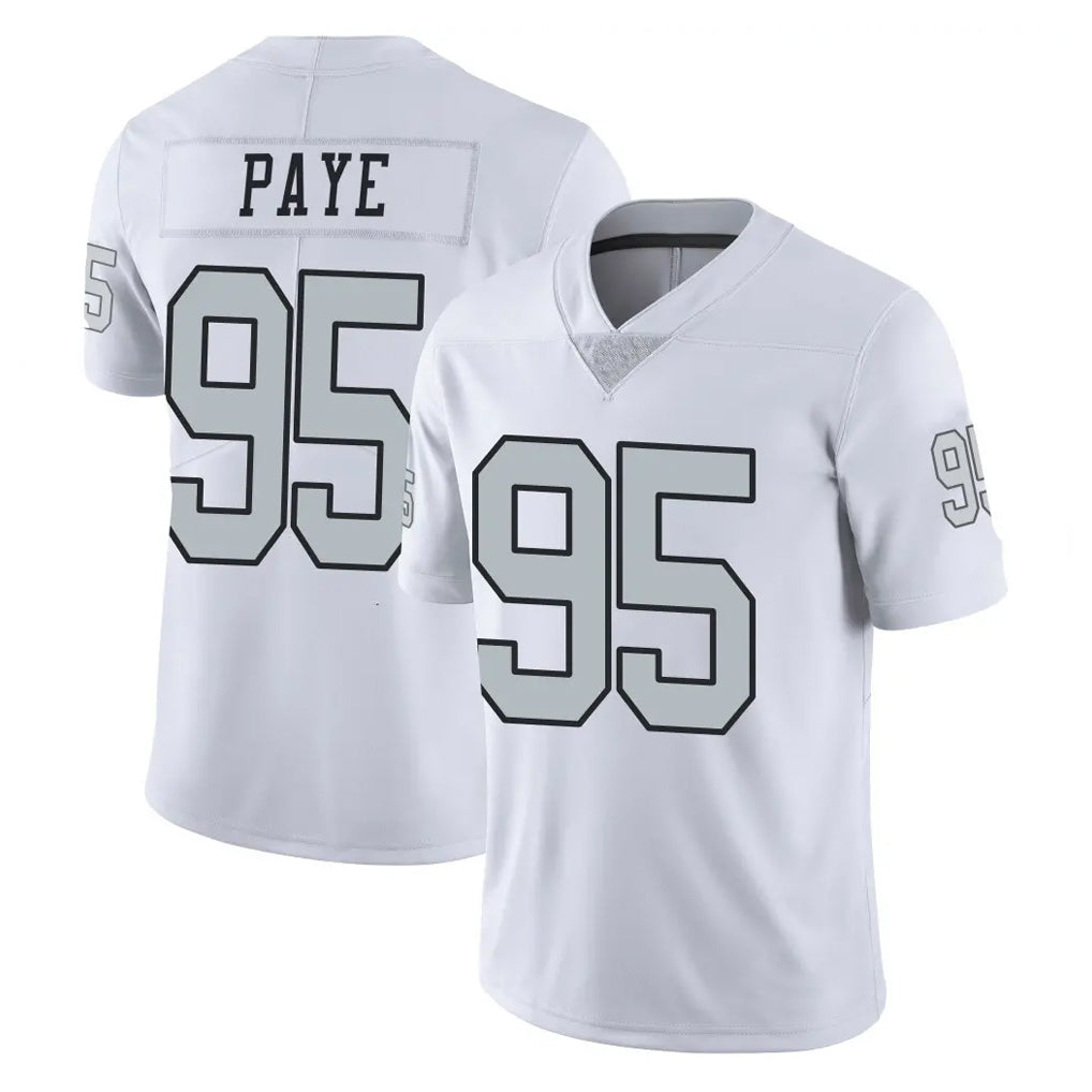 LV.Raiders #95 Kwity Paye Player White Limited Color Rush Home Game Stitched Jerseys