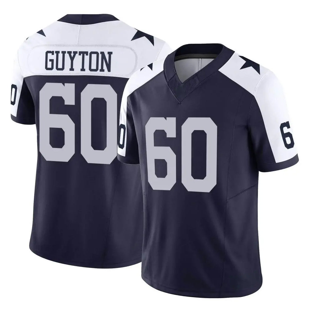 D.Cowboys #60 Tyler Guyton Player Navy-White Limited Alternate Vapor F.U.S.E. Home Game CAdoa Stitched Jerseys