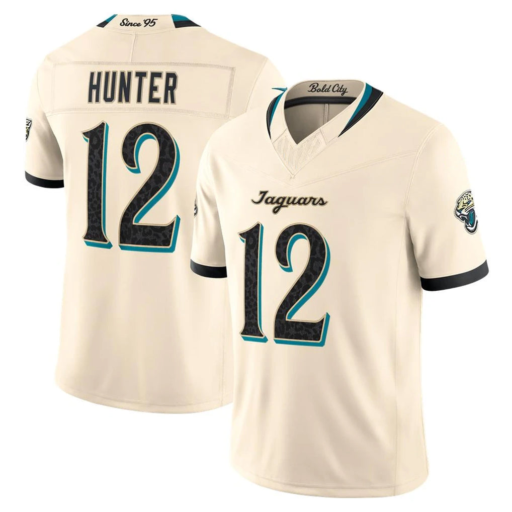 J.Jaguars #12 Travis Hunter Player Natural Limited 2026 Rivalries Collection Game CAdoa Stitched Jerseys