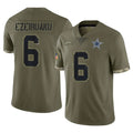 D.Cowboys #6 Donovan Ezeiruaku Player Olive Salute to Service Limited Game CAdoa Stitched Jerseys