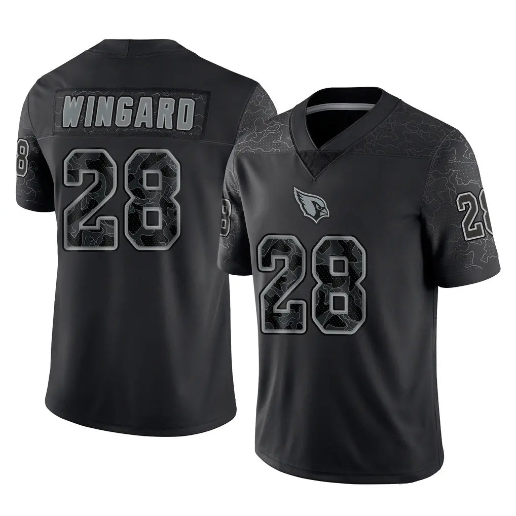 A.Cardinals #28 Andrew Wingard Player Black RFLCTV Limited Home Game CAdoa Stitched Jerseys