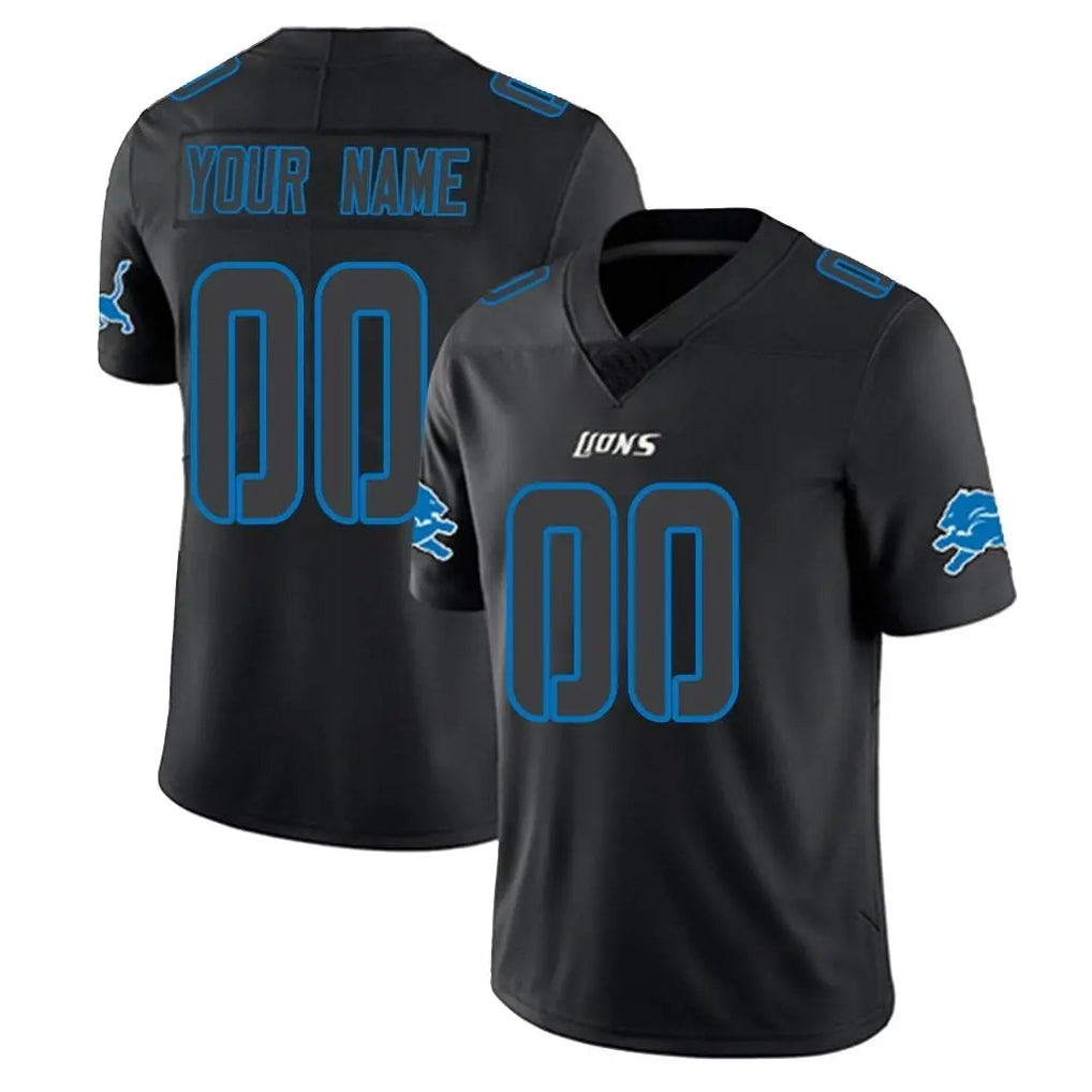 Custom D.Lions Black Impact Limited Home Game Any Name & Numbers CAdoa Stitched Jerseys