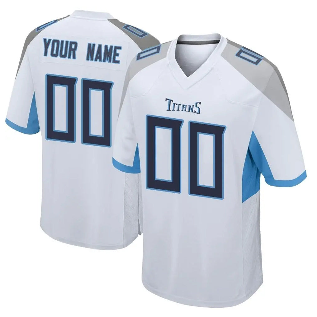Custom T.Titans White Home Game Any Name & Numbers CAdoa Stitched Jerseys