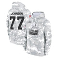 C.Browns #77 Zion Johnson Player Arctic Camo Salute to Service Hoodies Limited Game CAdoa Stitched Jerseys