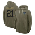 D.Lions #21 Roger McCreary Player Olive Salute to Service Pullover Hoodies Limited CAdoa Stitched Jerseys