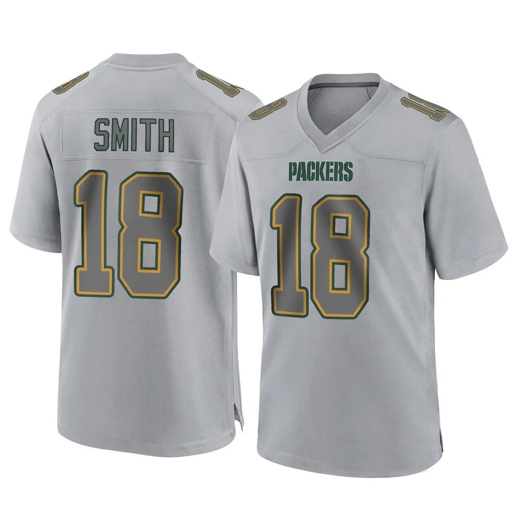 GB.Packers #18 Jonnu Smith Player Gray Atmosphere Fashion Home Game CAdoa Stitched Jerseys