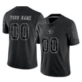 Custom SF.49ers Black Limited Reflective Home Game Any Name & Numbers CAdoa Stitched Jerseys