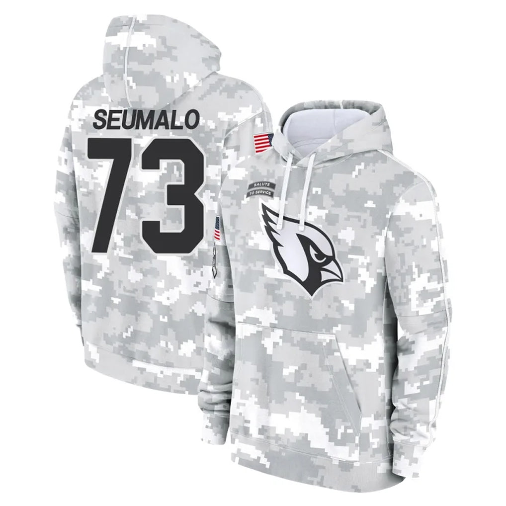 A.Cardinals #73 Isaac Seumalo Player Arctic Camo Limited Salute to Service Pullover Hoodies Game CAdoa Stitched Jerseys