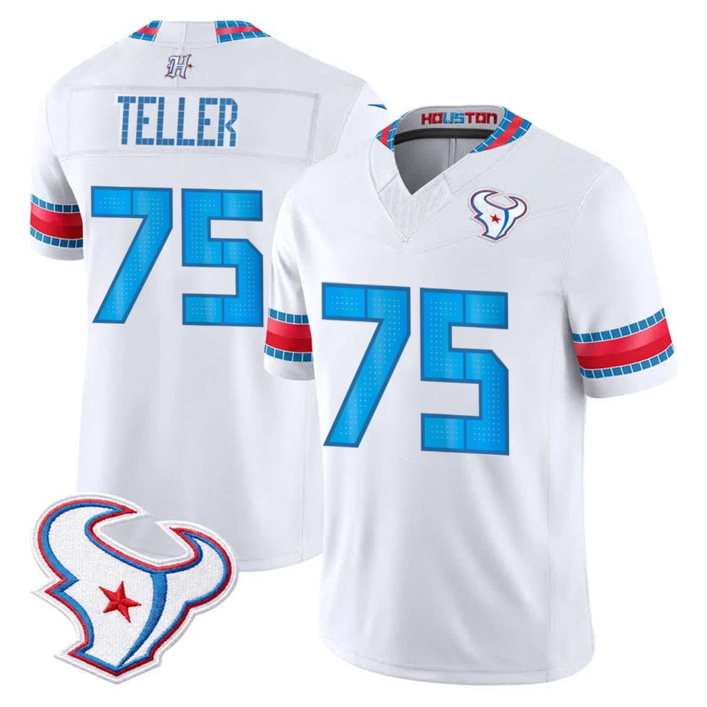 H.Texans #75 Wyatt Teller Player Whtie 2026 Rivalries Vapor Limited Home Game CAdoa Stitched jerseys