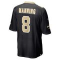 CAdoa NO.Saints #8 Archie Manning Black Retired Player Game Jersey