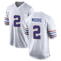 B.Bills #2 DJ Moore Player White Alternate Game CAdoa Stitched Jerseys
