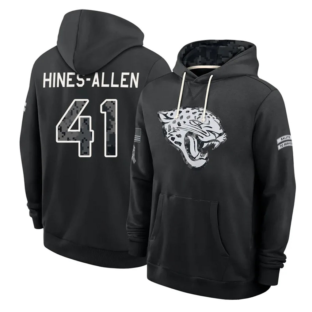 J.Jaguars #41 Josh Hines-Allen Player 2026 Black Logo Pullover Hoodies Limited Game CAdoa Stitched Jerseys