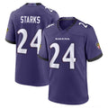 B.Ravens #24 Malaki Starks Player Purple Limited Home Game CAdoa Stitched Jerseys