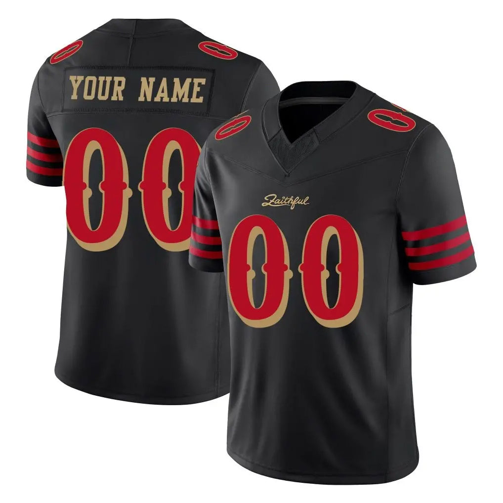 Custom SF.49ers Black Limited Rivalries Collection Home Game Any Name & Numbers CAdoa Stitched Jerseys