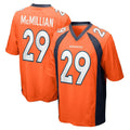 D.Broncos #29 Ja'Quan McMillian Player Orange Color Home Game CAdoa Stitched Jerseys