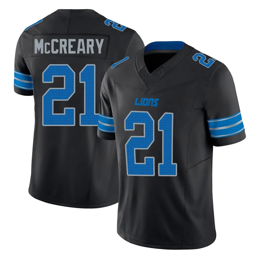 D.Lions #21 Roger McCreary Player Black Alternate Vapor F.U.S.E. Limited Home Game CAdoa Stitched Jerseys