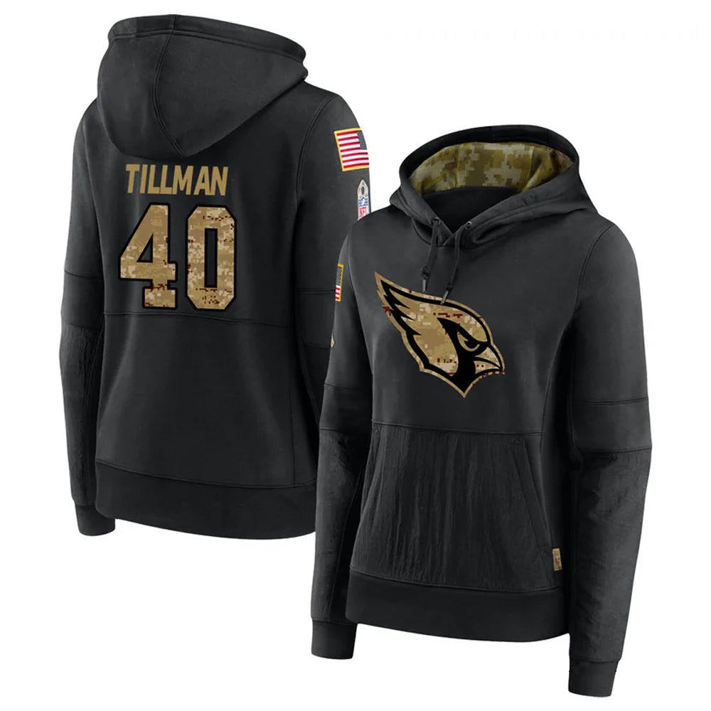 A.Cardinals #40 Pat Tillman Player Black Salute to Service Limited Hoodie beagls Stitched Jerseys