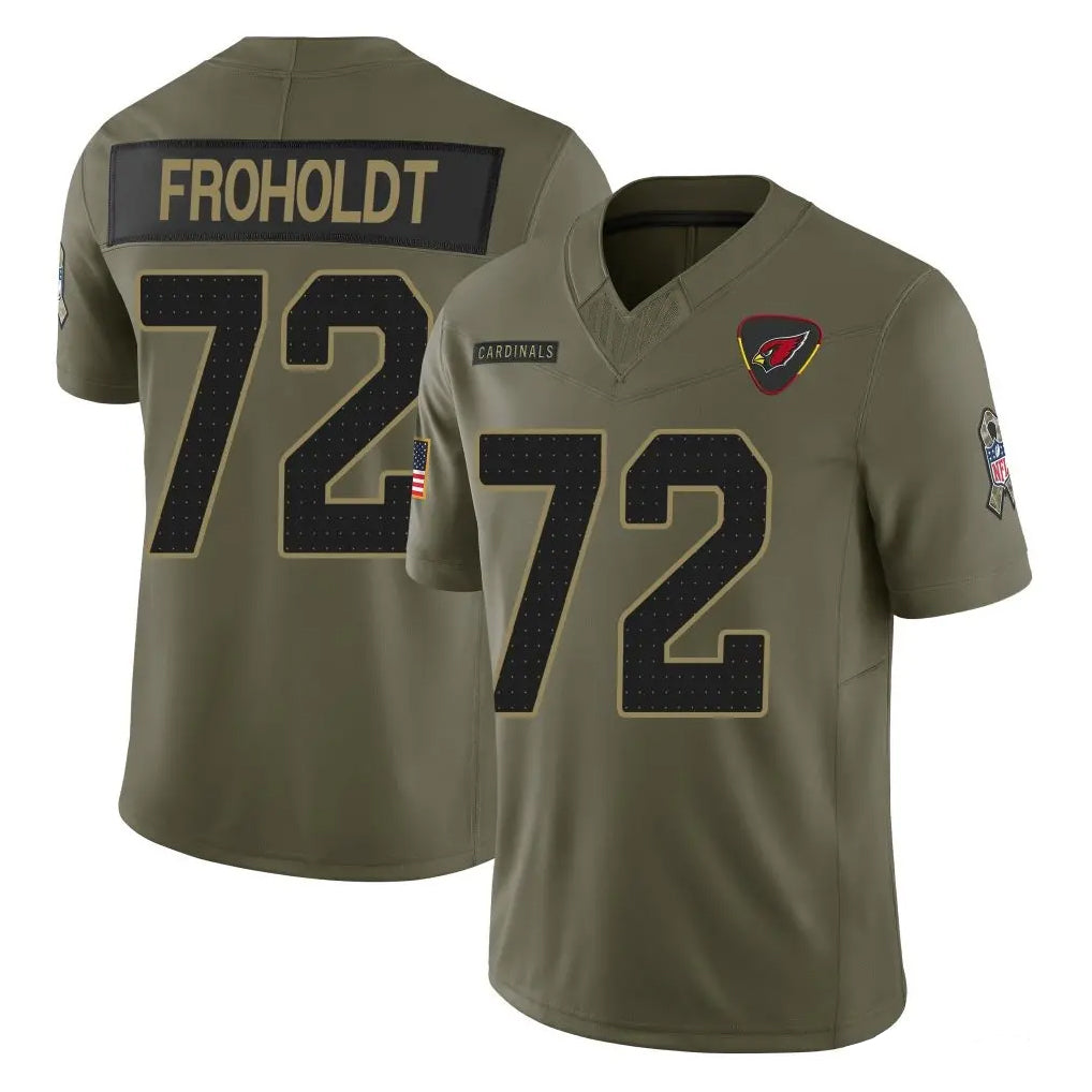 A.Cardinals #72 Hjalte Froholdt Player Olive 2025 Salute To Service Limited Home Game CAdoa Stitched Jerseys