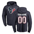 Custom H.Texans Navy Pro Line Pullover Hoodie Limited Game Any Name & Numbers CAdoa Stitched Jerseys