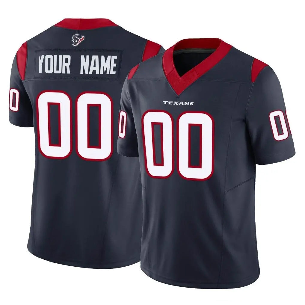 Custom H.Texans Navy Limited Vapor F.U.S.E. Home Game Any Name & Numbers CAdoa Stitched Jerseys