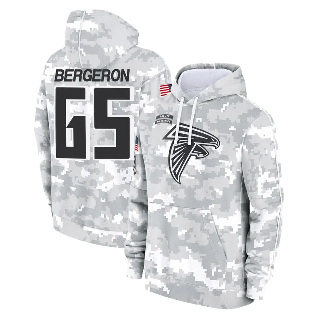 A.Falcons #65 Matthew Bergeron Player Camo Arctic Salute to Service Hoodies Limited CAdoa Stitched Jerseys