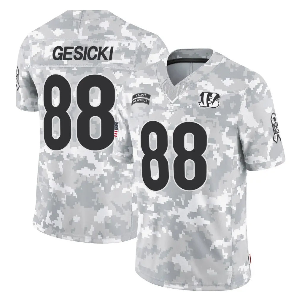 C.Bengals #88 Mike Gesicki Player Arctic Camo Salute to Service Limited CAdoa Stitched Jerseys