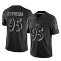 B.Ravens #95 Tavius Robinson Player Black REFLECTIVE Limited CAdoa Stitched Jerseys