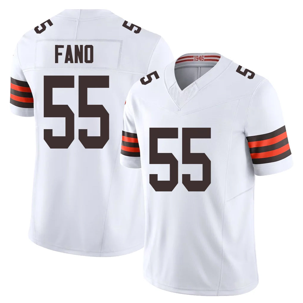 C.Browns #55 Spencer Fano Player White Vapor F.U.S.E. Limited Home Game CAdoa Stitched Jerseys