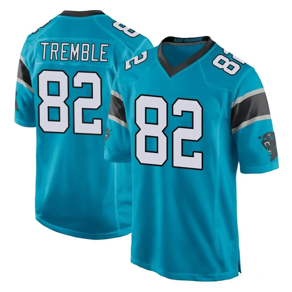 C.Panthers #82 Tommy Tremble Player Blue Vapor Untouchable Limited Game CAdoa Stitched Jerseys