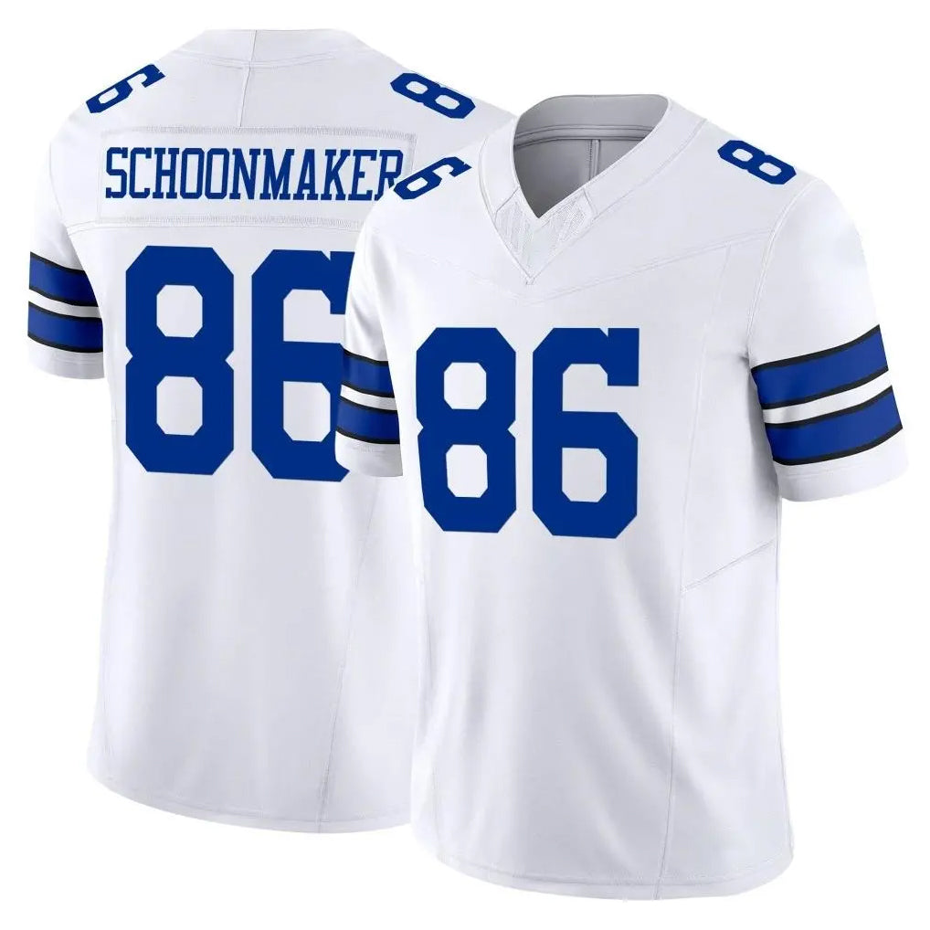 D.Cowboys #86 Luke Schoonmaker Player White Limited Vapor F.U.S.E. Home Game CAdoa Stitched Jerseys