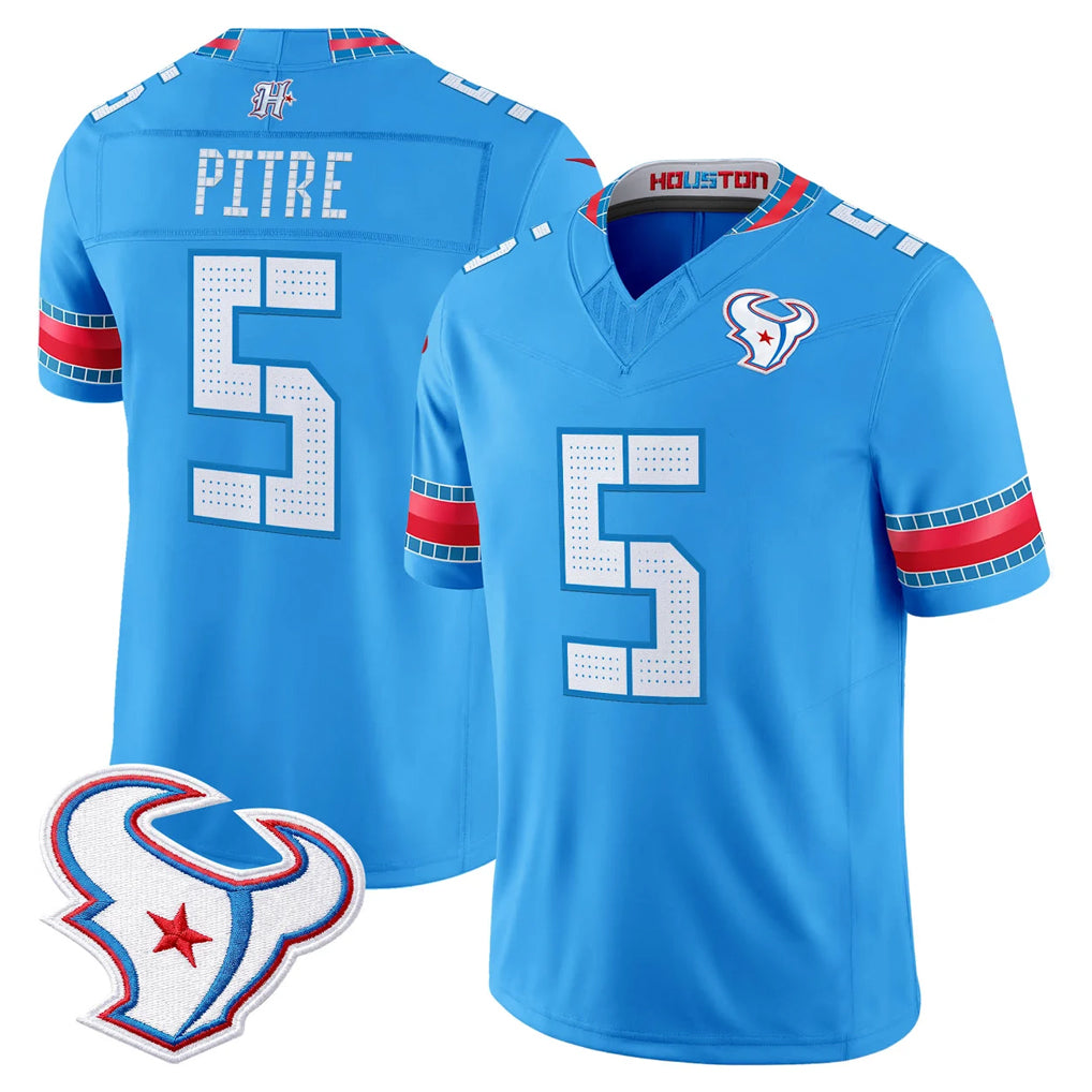 H.Texans #5 Jalen Pitre Player Blue 2026 Rivalries Vapor Limited Home Game CAdoa Stitched jerseys