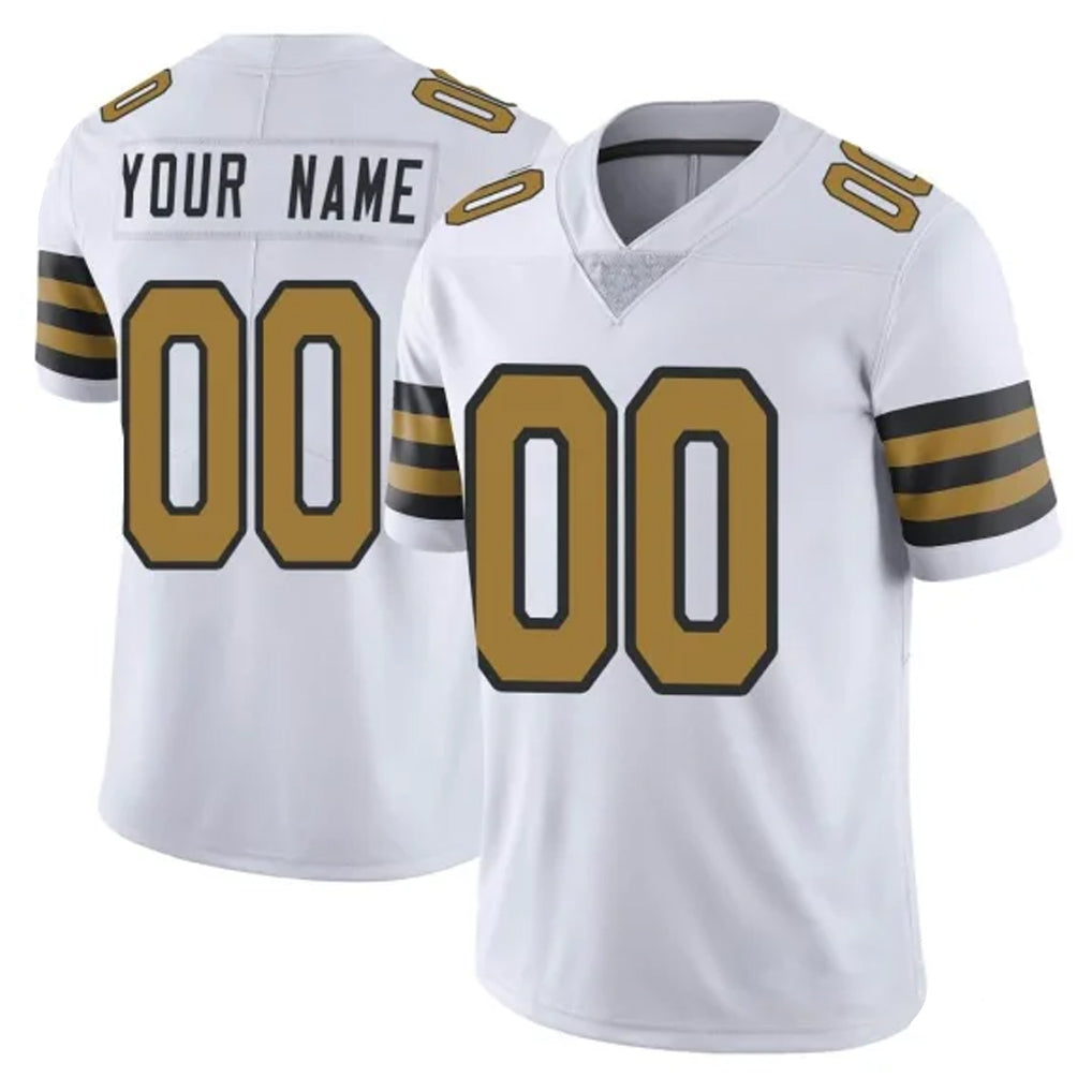 Custom NO.Saints White Limited Color Rush Home Game Any Name & Numbers CAdoa Stitched Jerseys