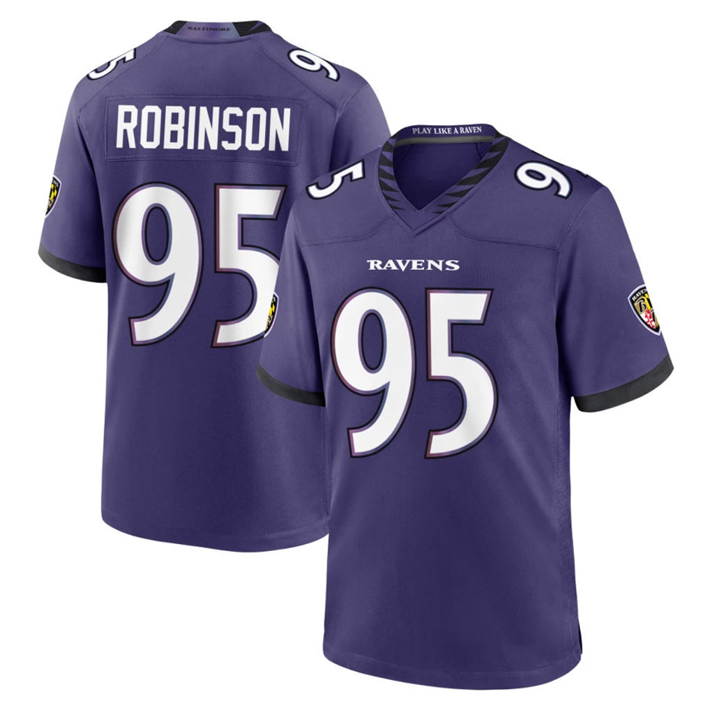 B.Ravens #95 Tavius Robinson Player Purple Limited Home Game CAdoa Stitched Jerseys