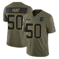 C.Panthers #50 Robert Hunt Player Olive 2025 Salute to Service Limited Game CAdoa Stitched Jerseys