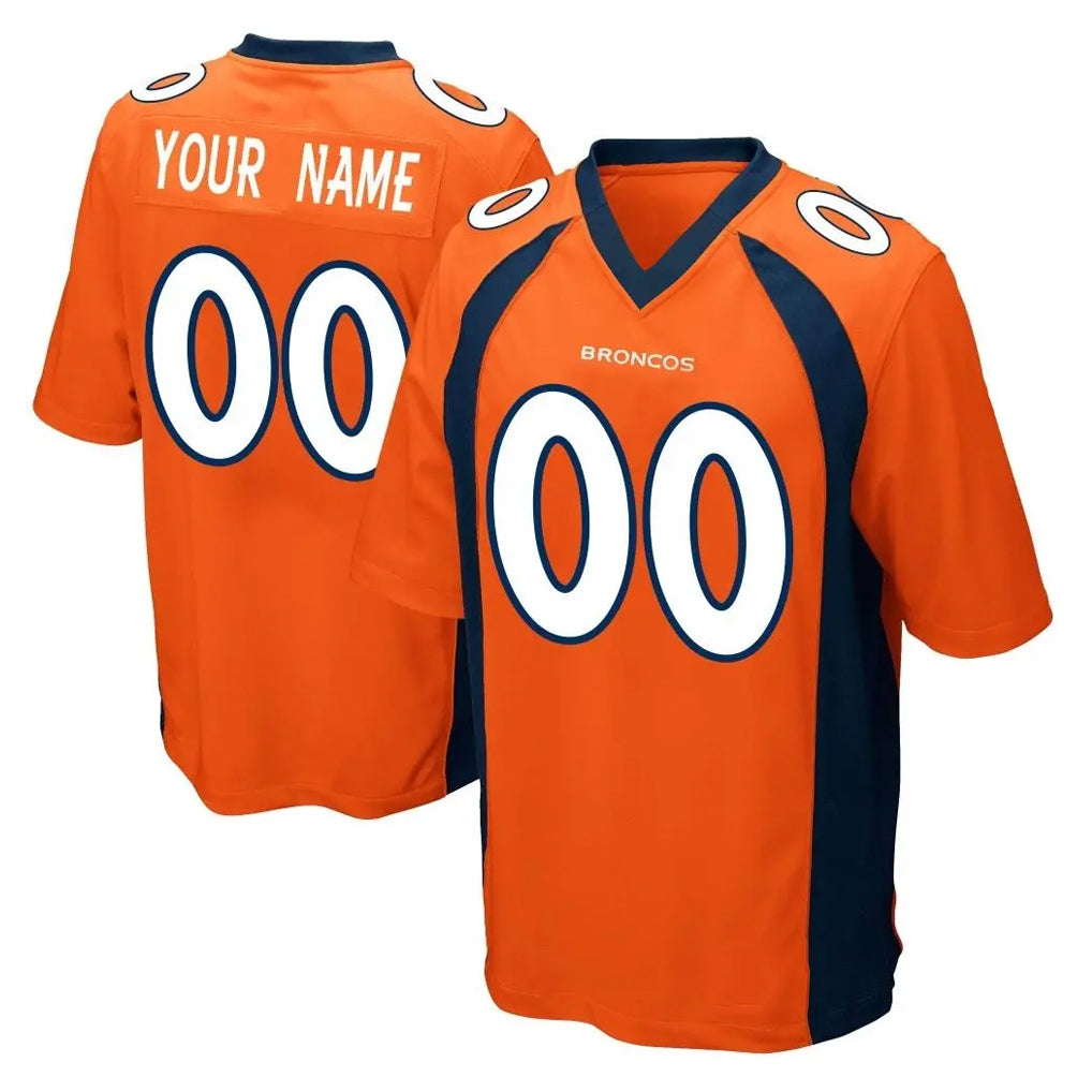 Custom D.Broncos Orange Color Home Game Any Name & Numbers CAdoa Stitched Jerseys