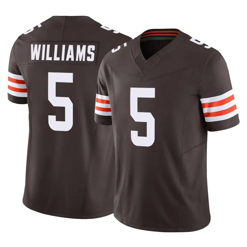 C.Browns #5 Quincy Williams Player Brown Vapor F.U.S.E. Limited Home Game CAdoa Stitched Jerseys