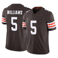 C.Browns #5 Quincy Williams Player Brown Vapor F.U.S.E. Limited Home Game CAdoa Stitched Jerseys