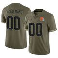 Custom C.Browns Olive Salute to Service Limited Game Any Name & Numbers CAdoa Stitched Jerseys