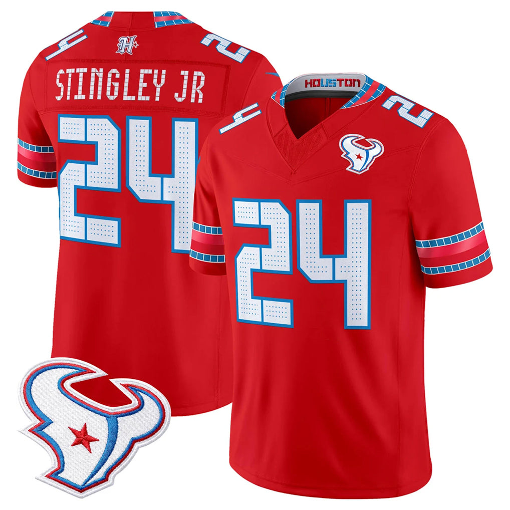 H.Texans #24 Derek Stingley Jr. Player Red 2026 Rivalries Vapor Limited Home Game CAdoa Stitched jerseys